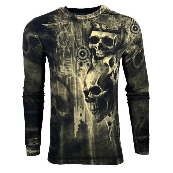 Xtreme Couture By Affliction Long Sleeve Tee Death's Grin, Size 4XL New w/ Tag - Picture 4 of 6